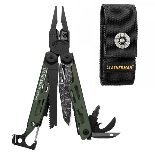 Мультитул Leatherman Signal Green Topo, синтетический чехол 832692  фото