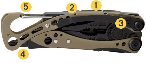 Портативный мультиинструмент Leatherman Skeletool Coyote с съемной карманной клипсой